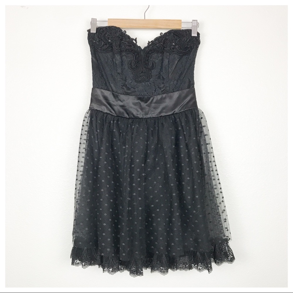 Gunne Sax Jessica McClintock Black Mini Dress Size‎ 7/8